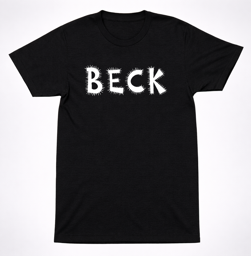 Beck Spiked Letter Logo Shirt Alternative Rock Indie Music Graphic T-Shirt