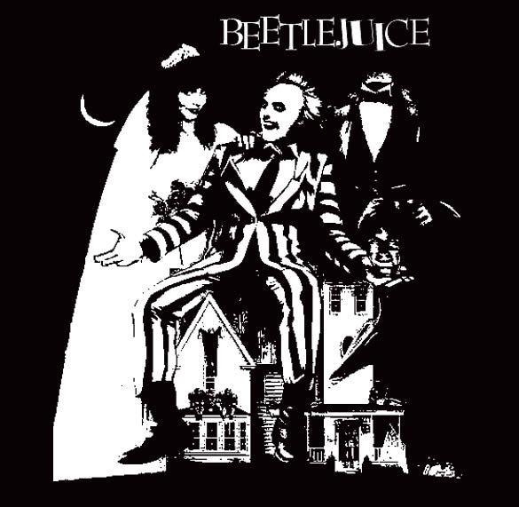 BEETLEJUICE tim burton film retro vintage new BW SHIRT