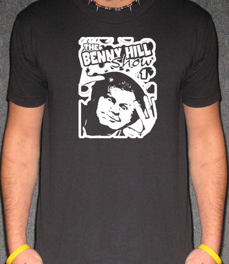 BENNY HILL SHOW comedy retro vintage funny tv BW SHIRT