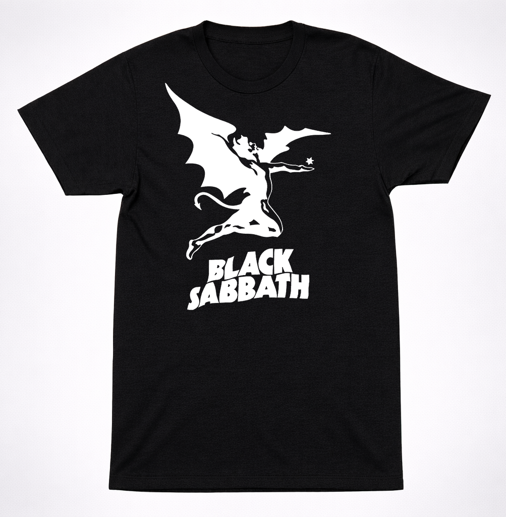 Black Sabbath Winged Demon Logo Shirt Classic Heavy Metal Band T-Shirt