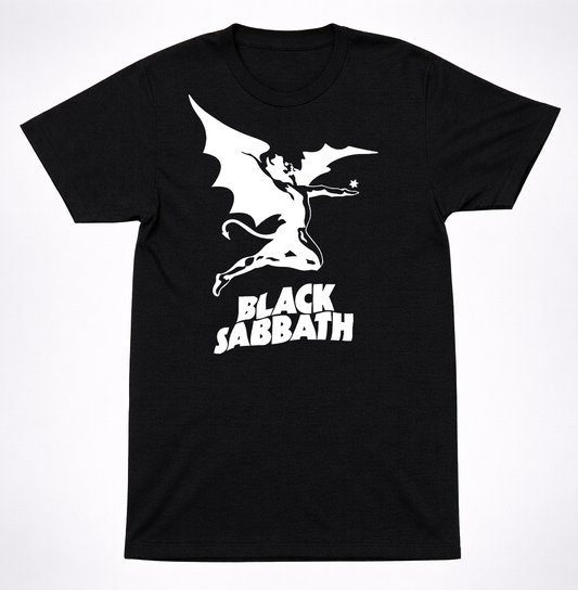 Black Sabbath Winged Demon Logo Shirt Classic Heavy Metal Band T-Shirt