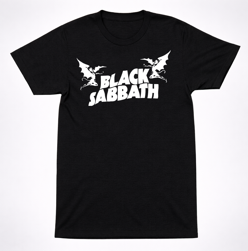 Black Sabbath Devils & Angels Logo T-Shirt – Classic Heavy Metal Rock Tee Black