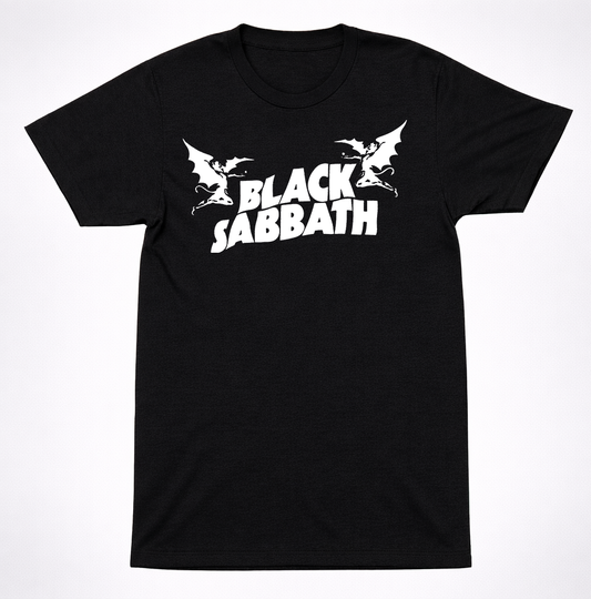 Black Sabbath Devils & Angels Logo T-Shirt – Classic Heavy Metal Rock Tee Black