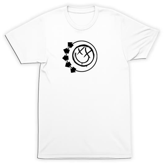 Blink-182 Arrow Smiey Face travis barker Classic Logo T-Shirt Pop Punk Band Tee