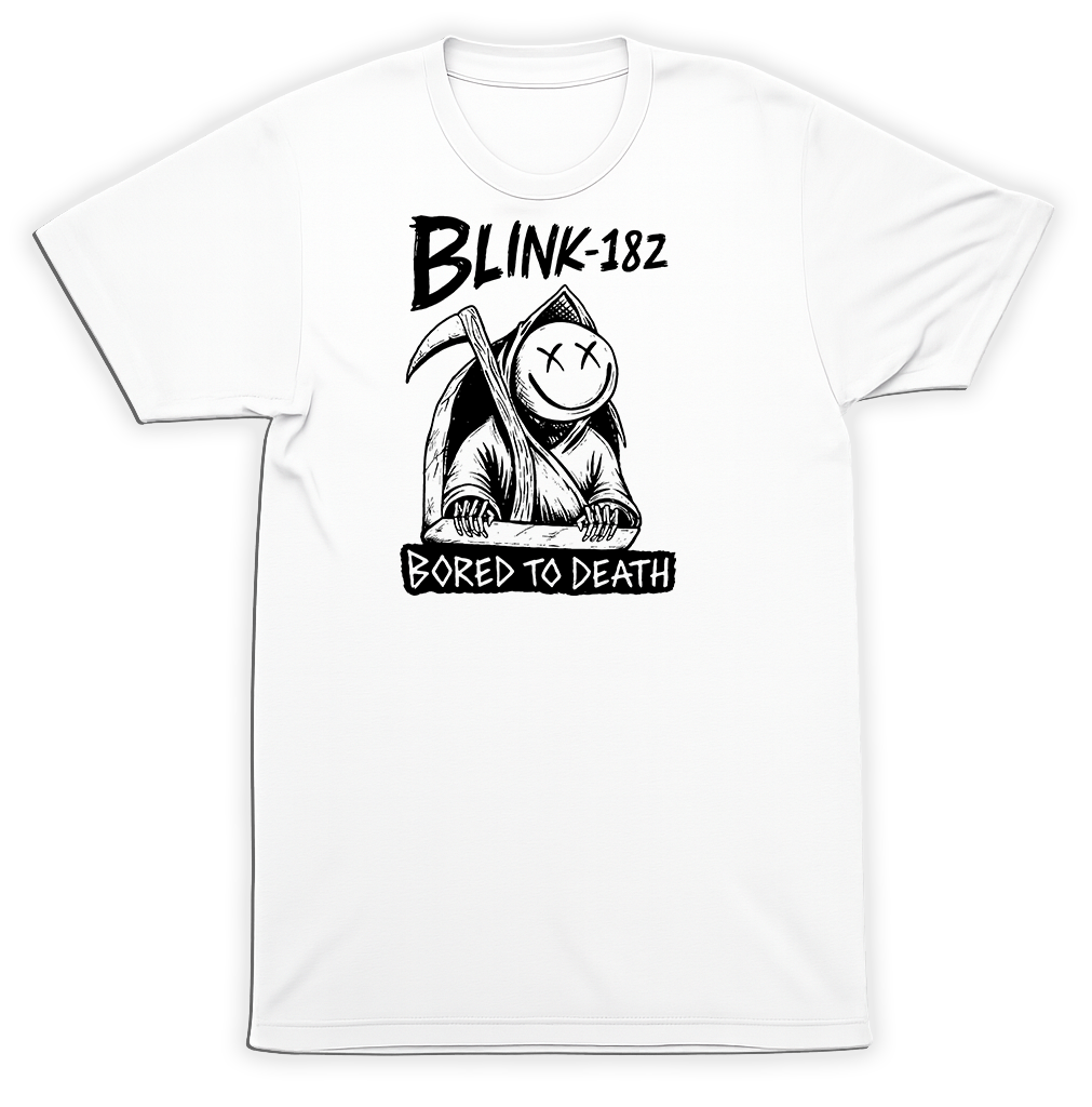 blink-182 Bored To Death Grim Reaper T-Shirt – Classic Pop Punk Band Tee