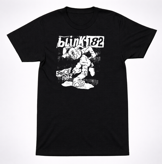 blink-182 Since 1992 Bunny T-Shirt – Classic Pop Punk Band Tee Black