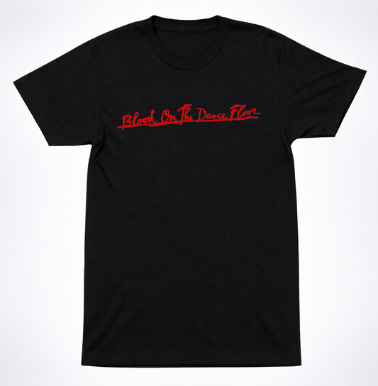 Blood On The Dance Floor Script Logo Shirt Electronic Rock Scene Band Tee