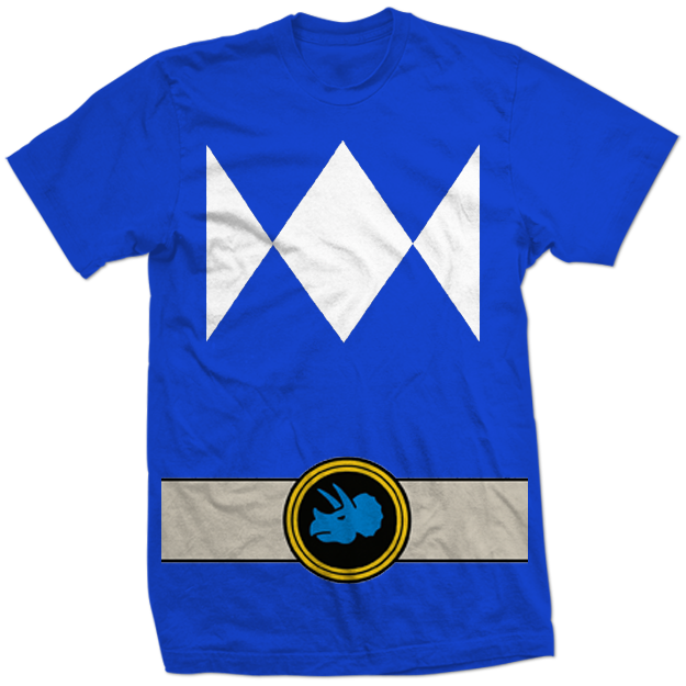 Blue Power Ranger Costume Shirt Billy Cranston Triceratops Power Rangers Unisex Cosplay Tee