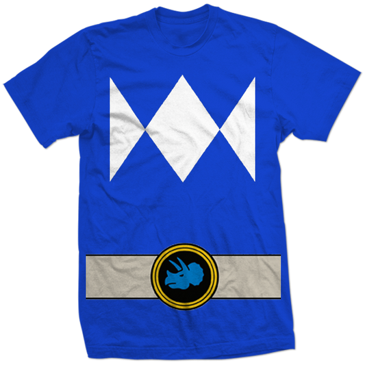 Blue Power Ranger Costume Shirt Billy Cranston Triceratops Power Rangers Unisex Cosplay Tee