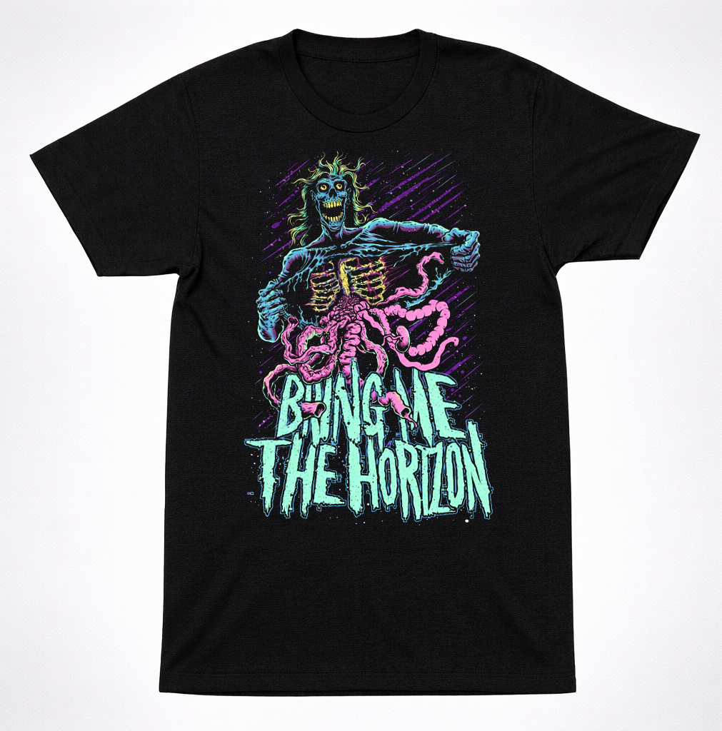 BMTH Bring Me The Horizon Guts Graphic T-Shirt – Hard Rock Metalcore Band Tee