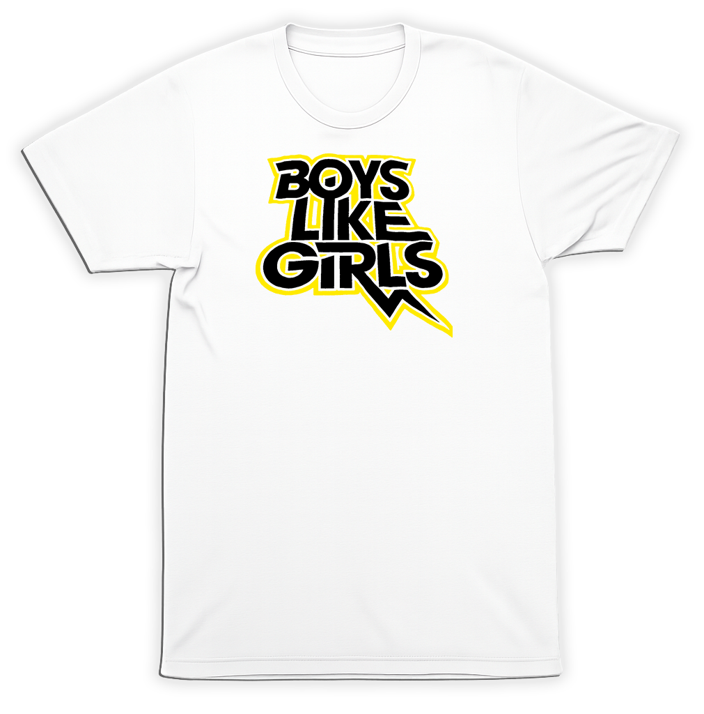 Boys Like Girls Lightning Bolt T Shirt Pop Rock Band Tee White Graphic Shirt