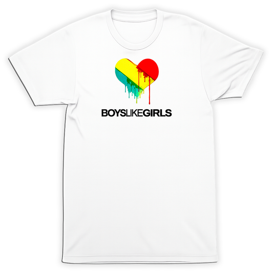 Boys Like Girls Heart Logo T Shirt Pop Rock Band Tee White Graphic Shirt