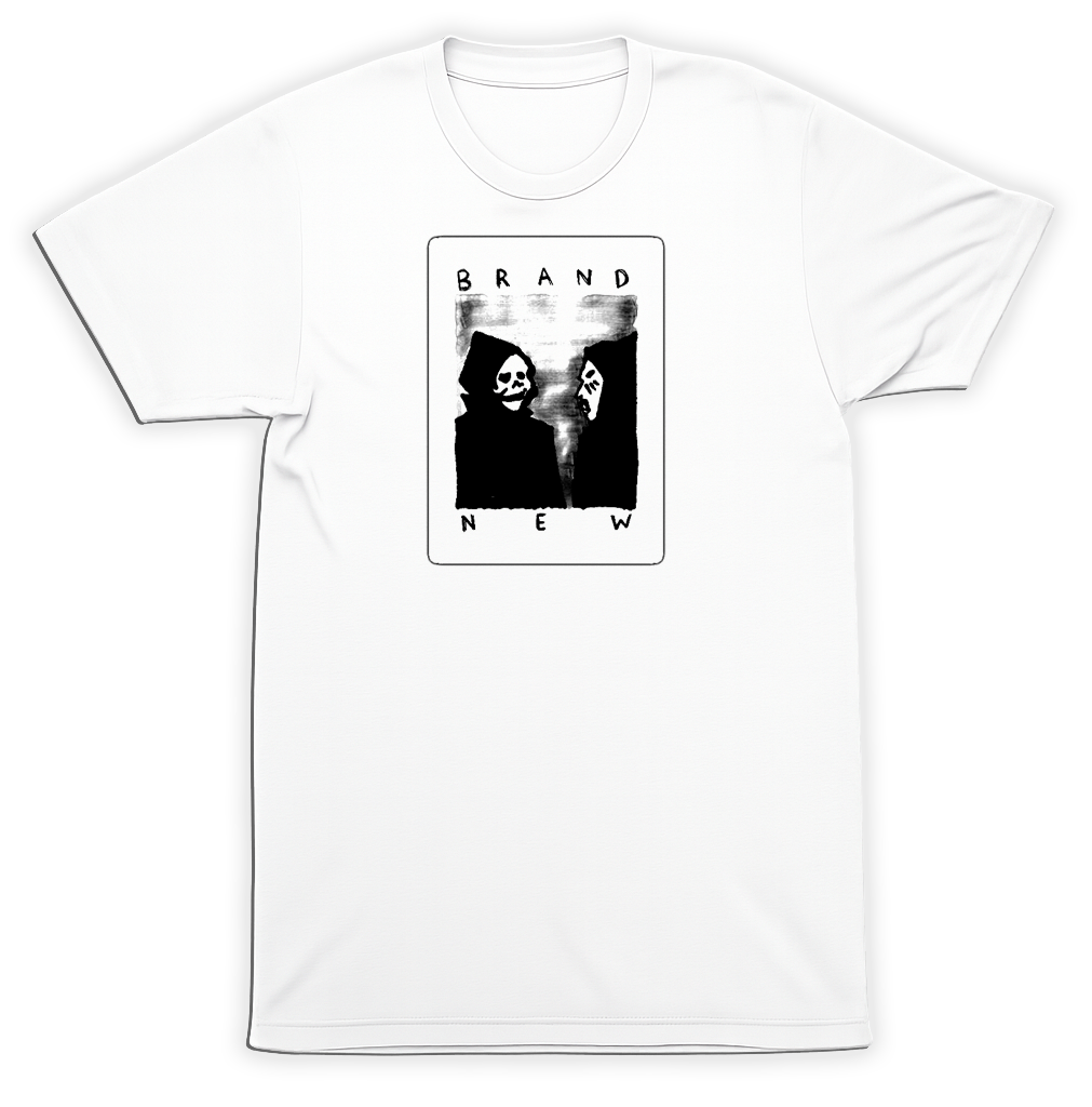 Brand New Skull Skeleton Card T-Shirt – The Devil & God emo Emo Rock Band Tee