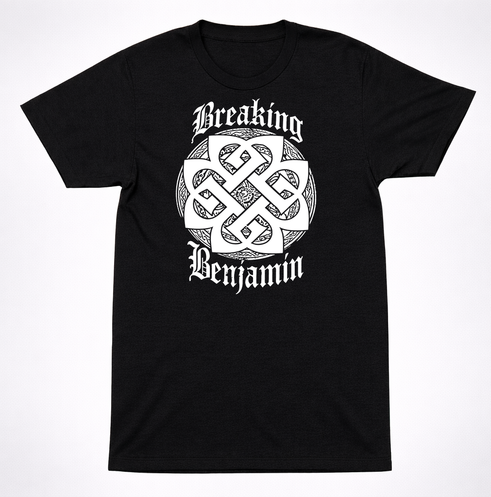 Breaking Benjamin Celtic Knot Text Logo T Shirt Alternative Rock Band Tee Black