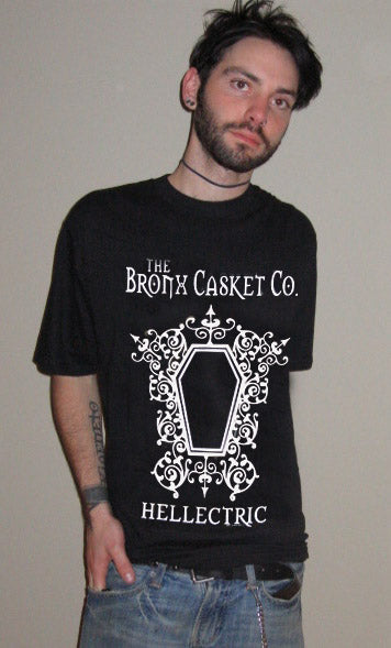 BRONX CASKET CO HELLECTRIC band overkill metal BW SHIRT