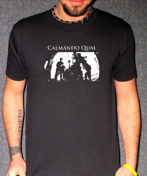 CALMANDO QUAL SQUAT twisted clock band japan BW SHIRT