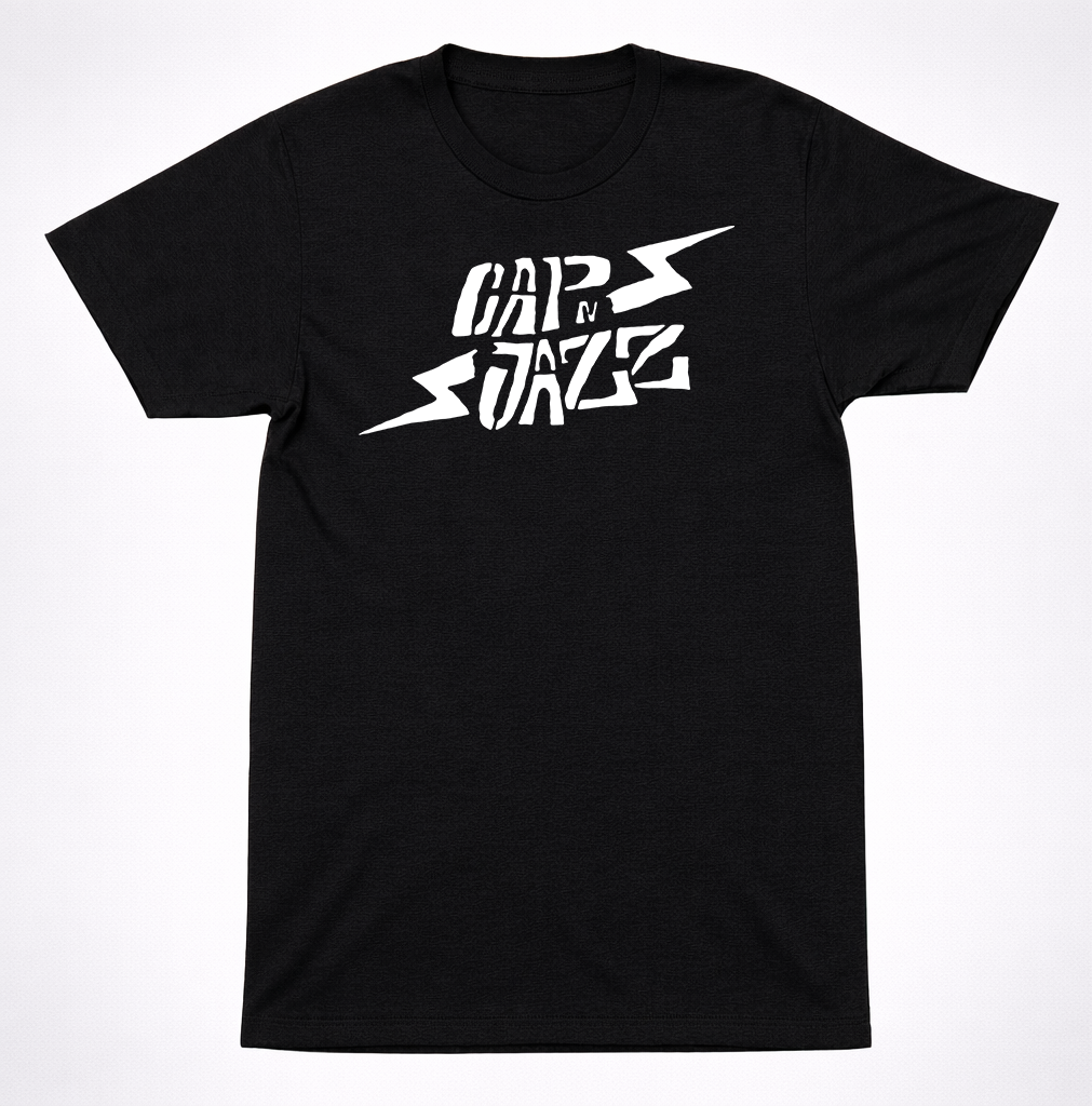 Cap’n Jazz T-Shirt Lightning Bolt Logo Emo Indie Punk Rock Midwest Band Tee