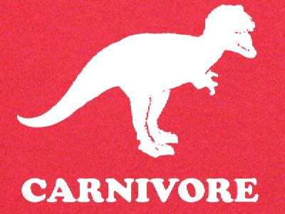 CARNIVORE meat diet vegetarian funny dinosaur RW SHIRT