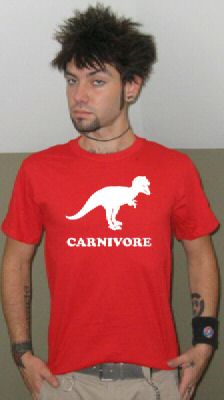 CARNIVORE meat diet vegetarian funny dinosaur RW SHIRT