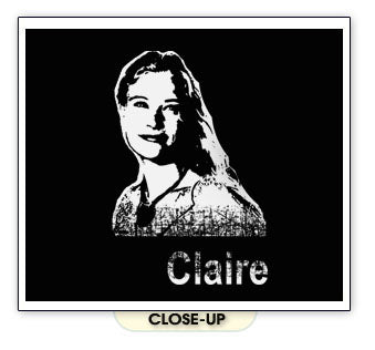 LOST CLAIRE show tv cult classic drama season BW SHIRT