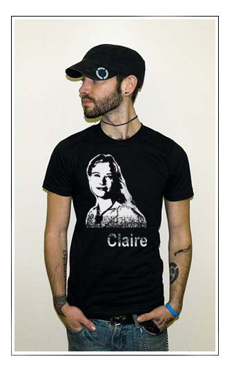 LOST CLAIRE show tv cult classic drama season BW SHIRT