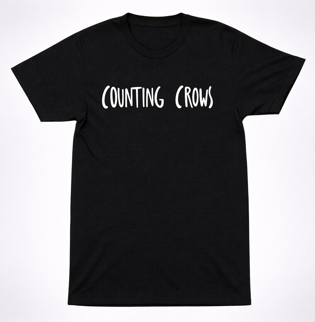 Counting Crows Text Logo T-Shirt 90s Alternative Rock Band Classic Tee
