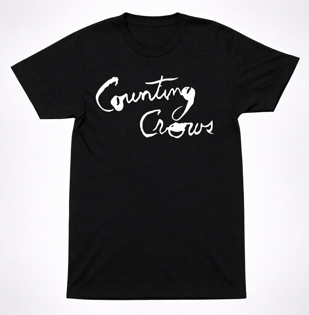 Counting Crows Handwritten Logo T-Shirt 90s Alternative Rock Band Classic Tee