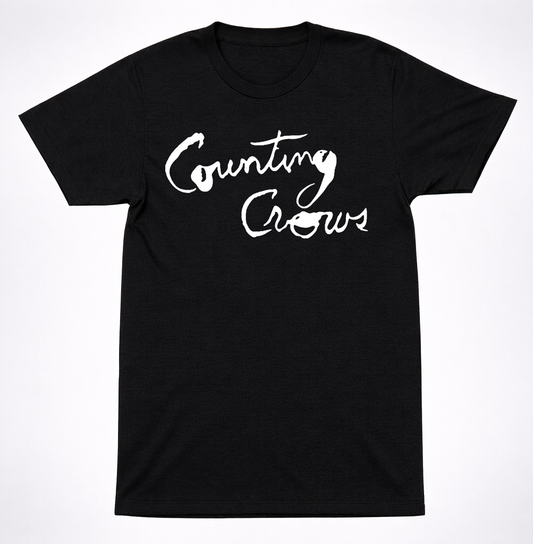 Counting Crows Handwritten Logo T-Shirt 90s Alternative Rock Band Classic Tee