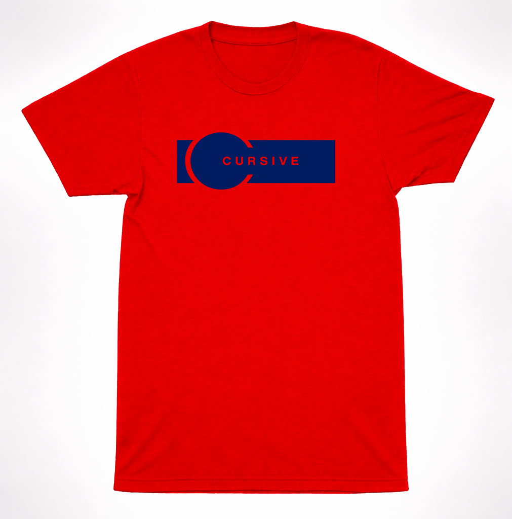 Cursive T-Shirt Red Key & Keyhole Circle Logo Indie Emo Post-Hardcore Band Tee