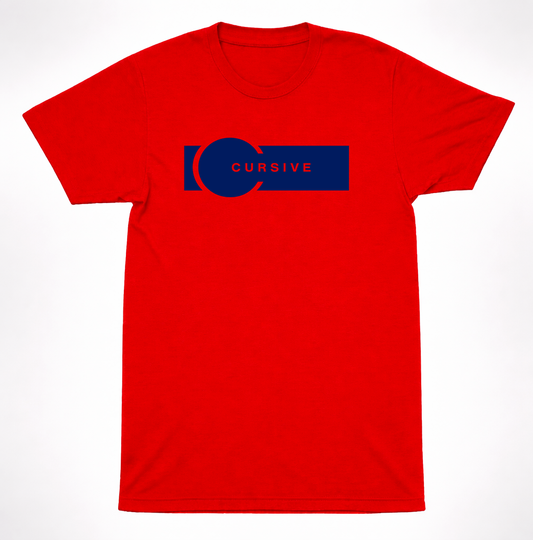 Cursive T-Shirt Red Key & Keyhole Circle Logo Indie Emo Post-Hardcore Band Tee