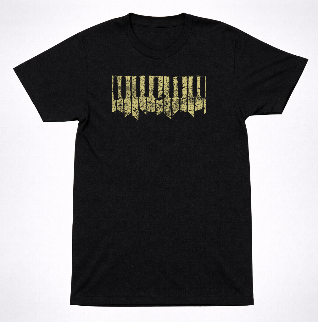 Cursive T-Shirt The Ugly Organ Piano Key Logo Indie Emo Post-Hardcore Band Tee