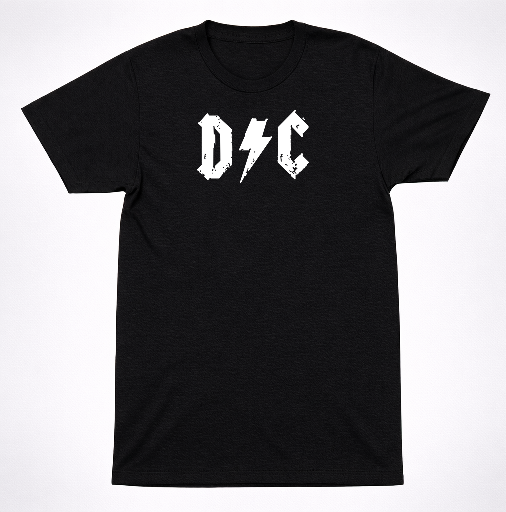 Dashboard Confessional DC Lightning Bolt ACDC Logo T-Shirt Emo Band Tee
