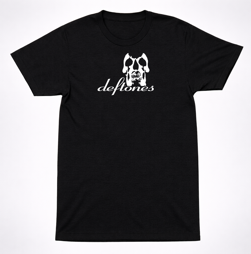 Deftones Skull Logo T-Shirt – White Pony Chino Moreno Alt Metal Band Tee