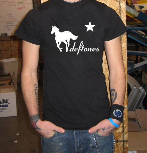 DEFTONES white pony chino metal show band rock BW SHIRT