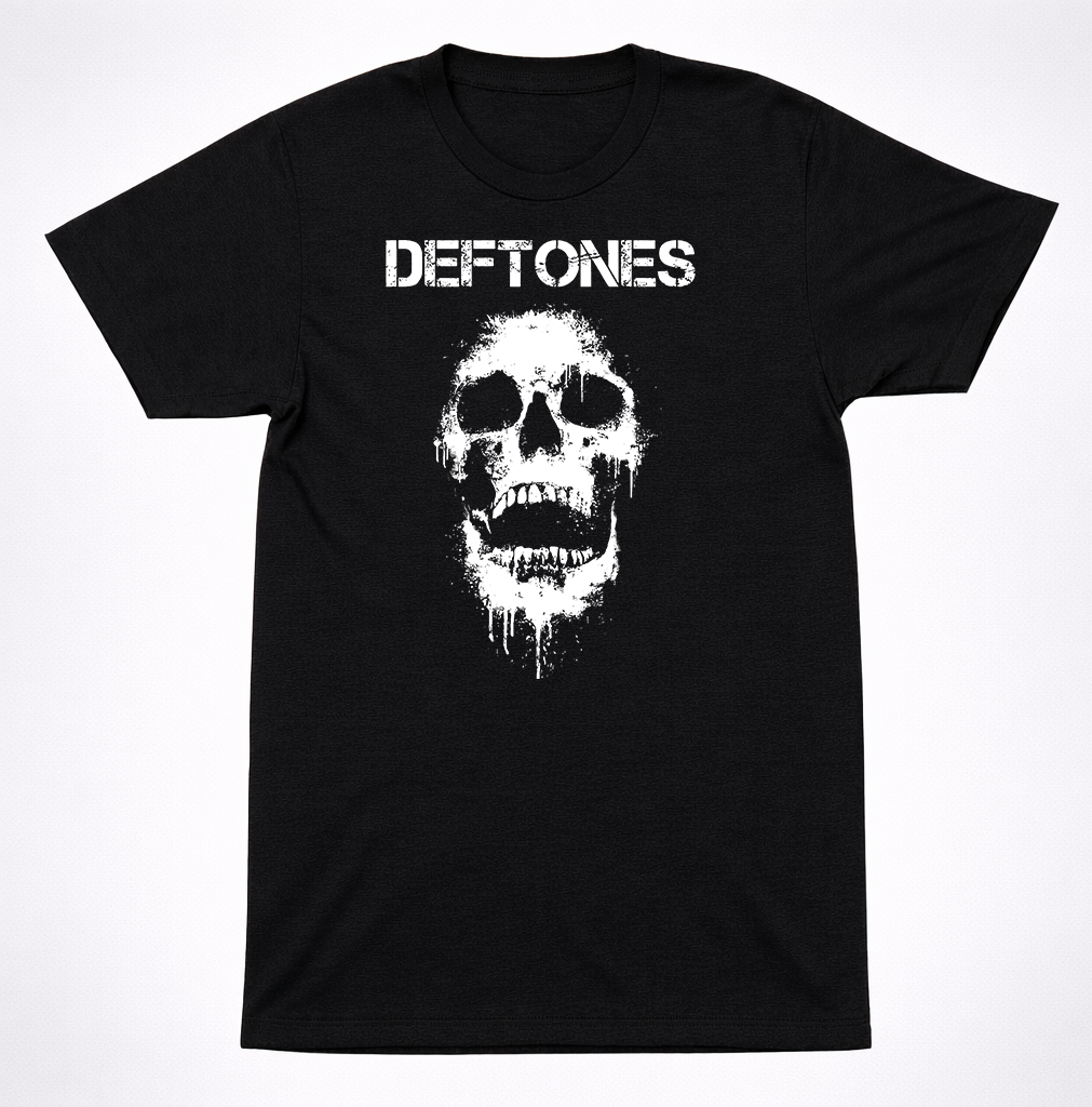 Deftones Screaming Skull Graphic T Shirt Alternative Metal Band Tee Black