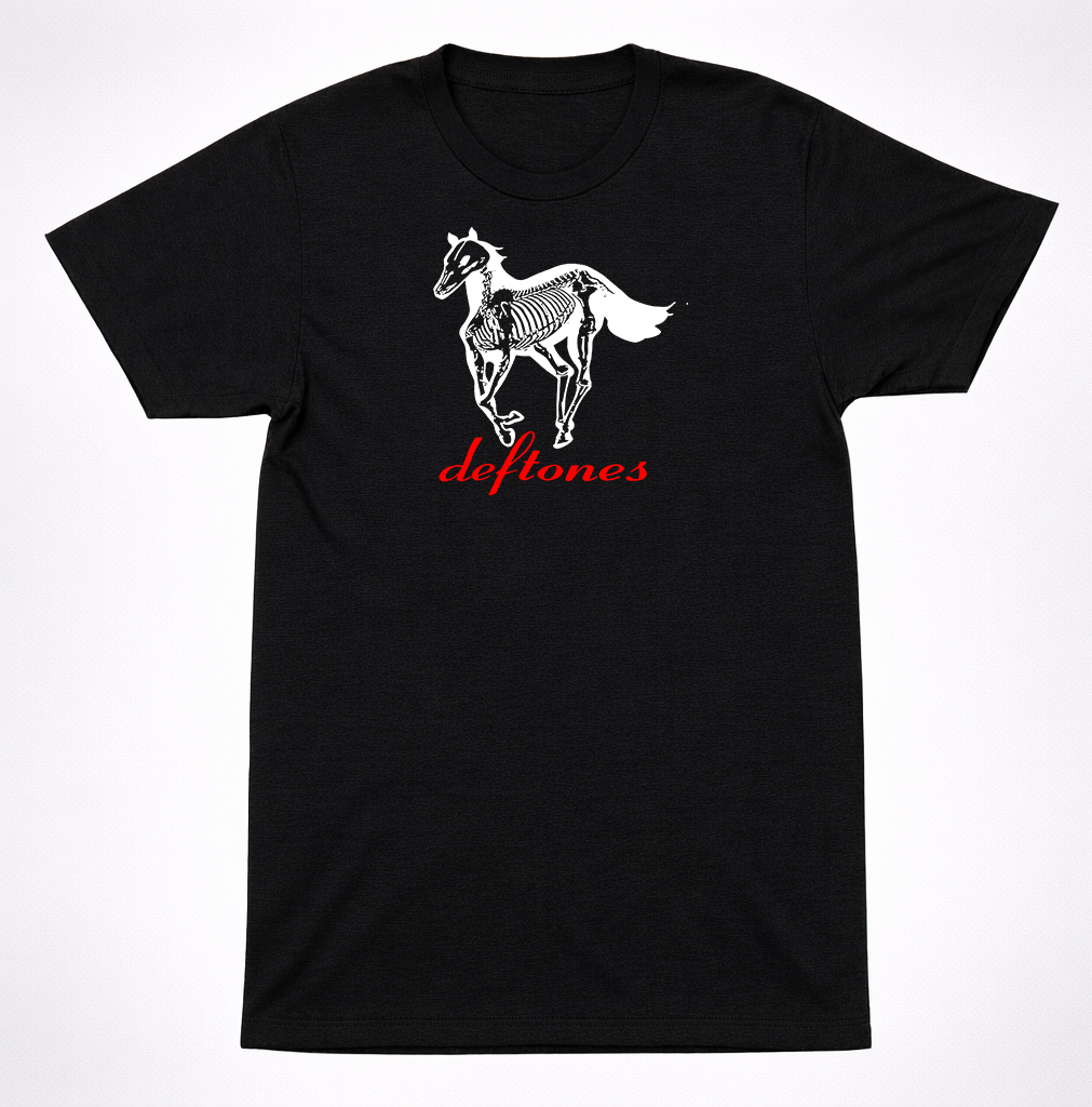 Deftones Skeleton Horse Logo T-Shirt Alternative Metal Shoegaze Rock Tee