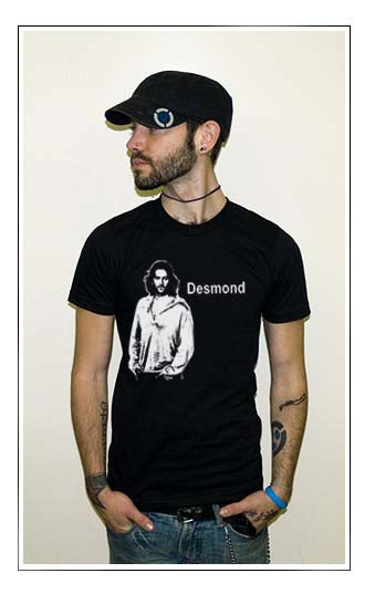 LOST DESMOND drama season show cult classic tv BW SHIRT