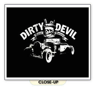 DIRTY DEVIL SKULL HOTROD retro vintage car new BW SHIRT