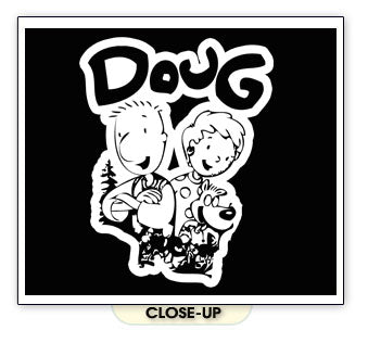 DOUG funny nickelodeon cartoon animated retro BW SHIRT