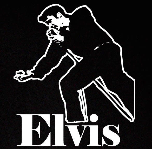 ELVIS PRESLEY MICROPHONE king rock roll retro BW SHIRT