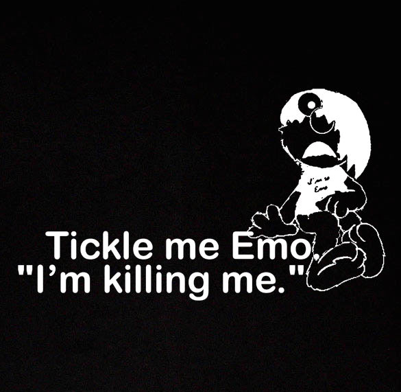 TICKLE ME EMO elmo cry scene hipster hxc indie BW SHIRT