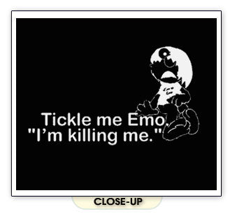 TICKLE ME EMO elmo cry scene hipster hxc indie BW SHIRT