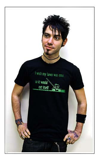 I WISH MY LAWN WAS EMO CUT IT'SELF funny scene BG SHIRT