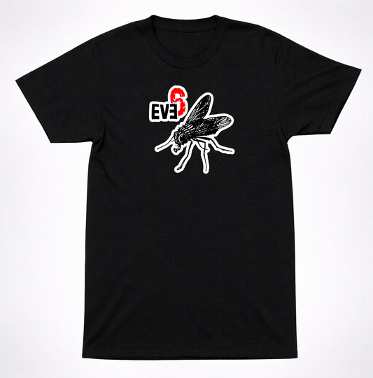 Eve 6 Fly Shirt Alternative Rock Band Insect Graphic 90s Rock Black Tee