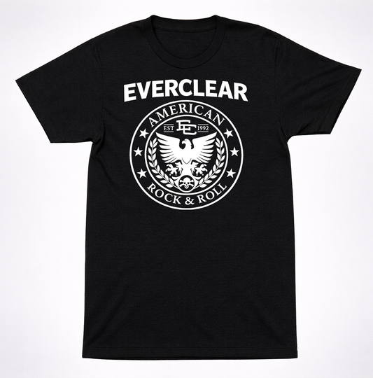 Everclear American Eagle Rock Shirt Alternative 90s Band Crest Logo Black Shirt