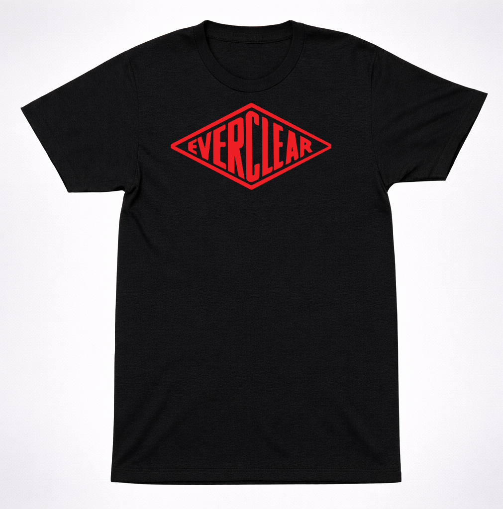 Everclear Logo Shirt Alternative Rock Band Red Emblem 90s Music Black Tee
