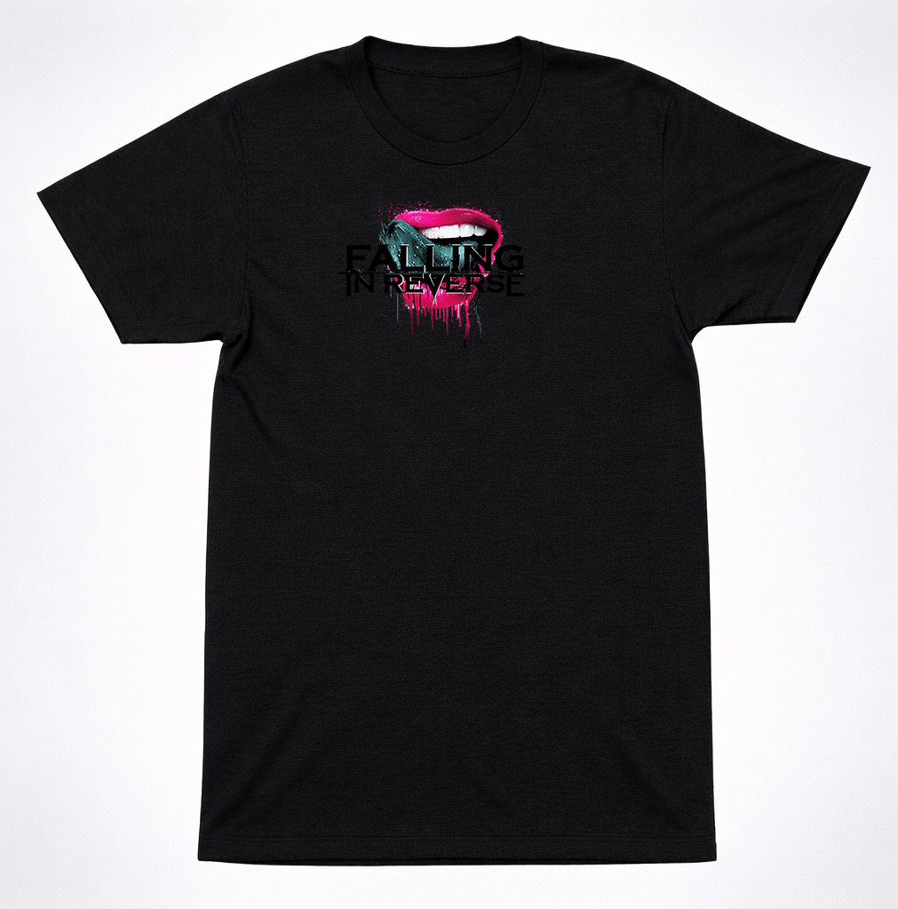 Falling in Reverse Lips Mouth Graphic T-Shirt – Post Hardcore Rock Band Merch