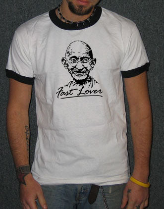 FAST LOVER ghandi funny india retro peace new WB SHIRT