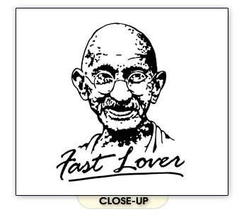 FAST LOVER ghandi funny india retro peace new WB SHIRT