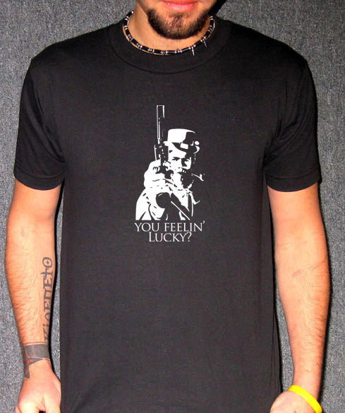 DIRTY HARRY YOU FEELIN LUCKY clint eastwood BW SHIRT